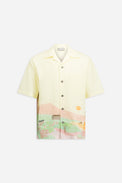 Chemise à manches courtes en popeline de coton imprimée