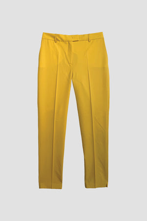 Pantalon fuselé en laine tropicale - Jaune