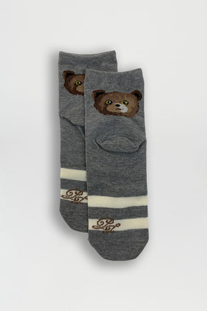 Paire de chaussettes à motif oursons - Gris