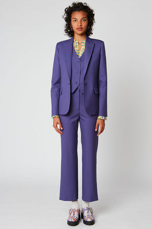 Veste tailleur ajustée en tissu italien - Violet
