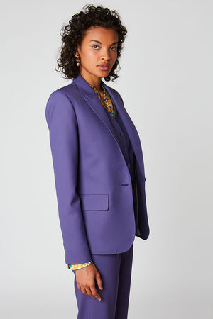 Veste tailleur ajustée en tissu italien profil - Violet