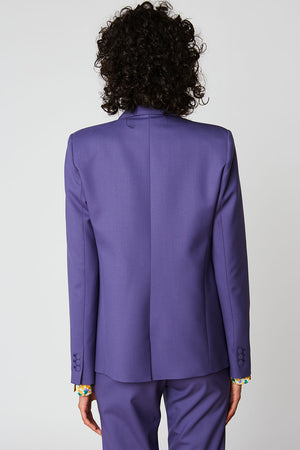 Veste tailleur ajustée en tissu italien dos - Violet
