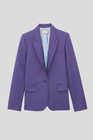 Veste tailleur ajustée en tissu italien packshot - Violet
