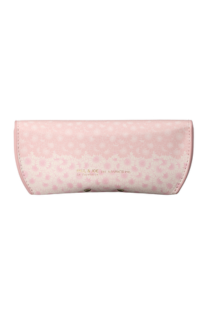 Pink flower print glasses case