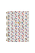 Daisy patterned ivory spiral notebook