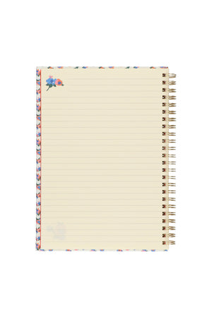 Carnet de notes à spirales ivoire motif pâquerettes intérieur 1 - Blanc