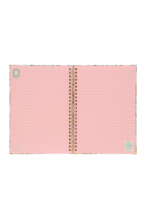 Carnet de notes à spirales rose motifs médaillons intérieur 2 - Rose