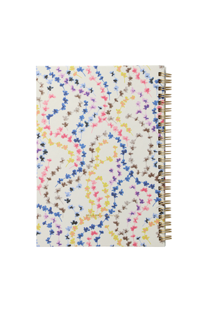 A5 notebook with multicolored flower pattern