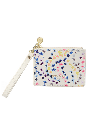 Card holder with multicolored flower print