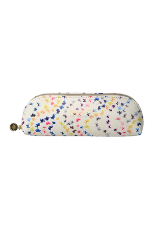 Small pencil case printed with multicolored flowers