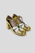 Patent leather floral Mary Janes