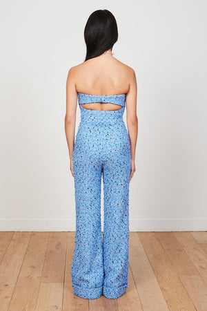 Scottish tweed bustier jumpsuit