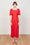 Robe en crepe envers satin plein pied - Rouge