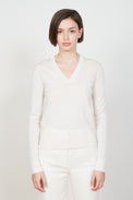 Wool and cashmere jersey knit sweater