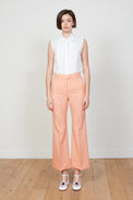 High-waisted trousers in tropical wool