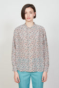 Blouse en crêpe de soie floral