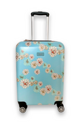Colorful suitcase with chrysanthemum print