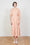 Robe longue en twill aux manches ballon plein pied - Nude